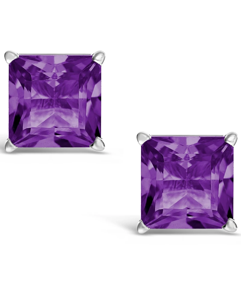 Gemstone Stud Earrings in Sterling Silver