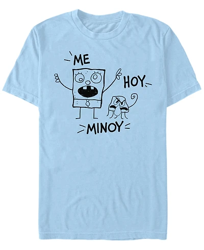 Fifth Sun Men's Doodlebob and Squid Short Sleeve Crew T-shirt