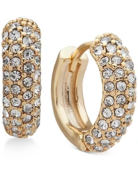 Dkny Gold-Tone Small Micropave Huggie Hoop Earrings, 7/10"