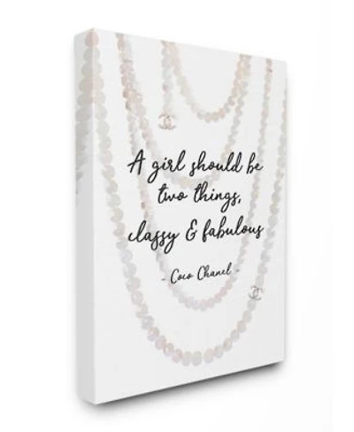 Stupell Industries Classy Fabulous Fashion Quote With Pearls Canvas Wall Art Collection
