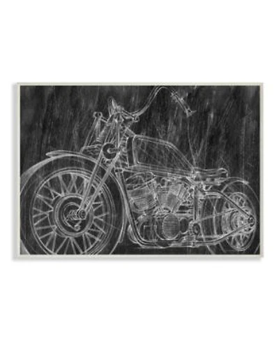 Stupell Industries Monotone Black White Motorcycle Sketch Wall Plaque Art Collection
