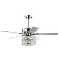 Brandy 52" 3-Light Crystal Prism Drum Led Ceiling Fan with Remote