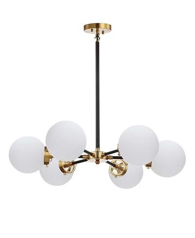 Caleb Adjustable 6-Light 28" Brass Cluster Pendant
