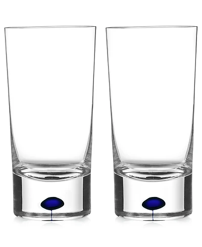 Orrefors Intermezzo Blue Highball Pair