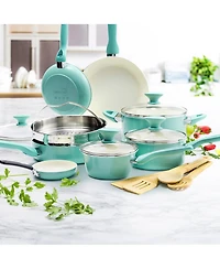 GreenPan Rio Ceramic Nonstick Cookware Set, 16 Piece