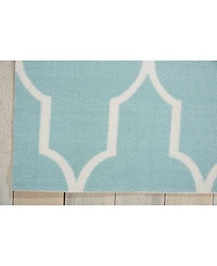 Long Street Looms Backyard BAC087 Aqua 7'9" x 10'10" Outdoor Area Rug