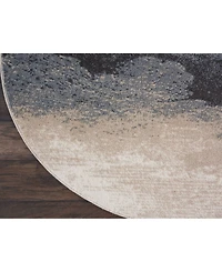 Long Street Looms Samuel SAM06 Driftwood 3'10" Round Area Rug