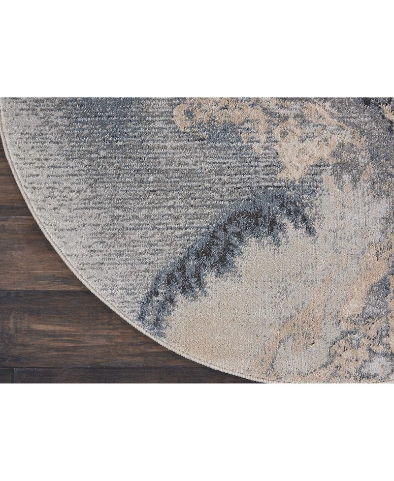 Long Street Looms Samuel SAM08 Gray 3'10" Round Area Rug