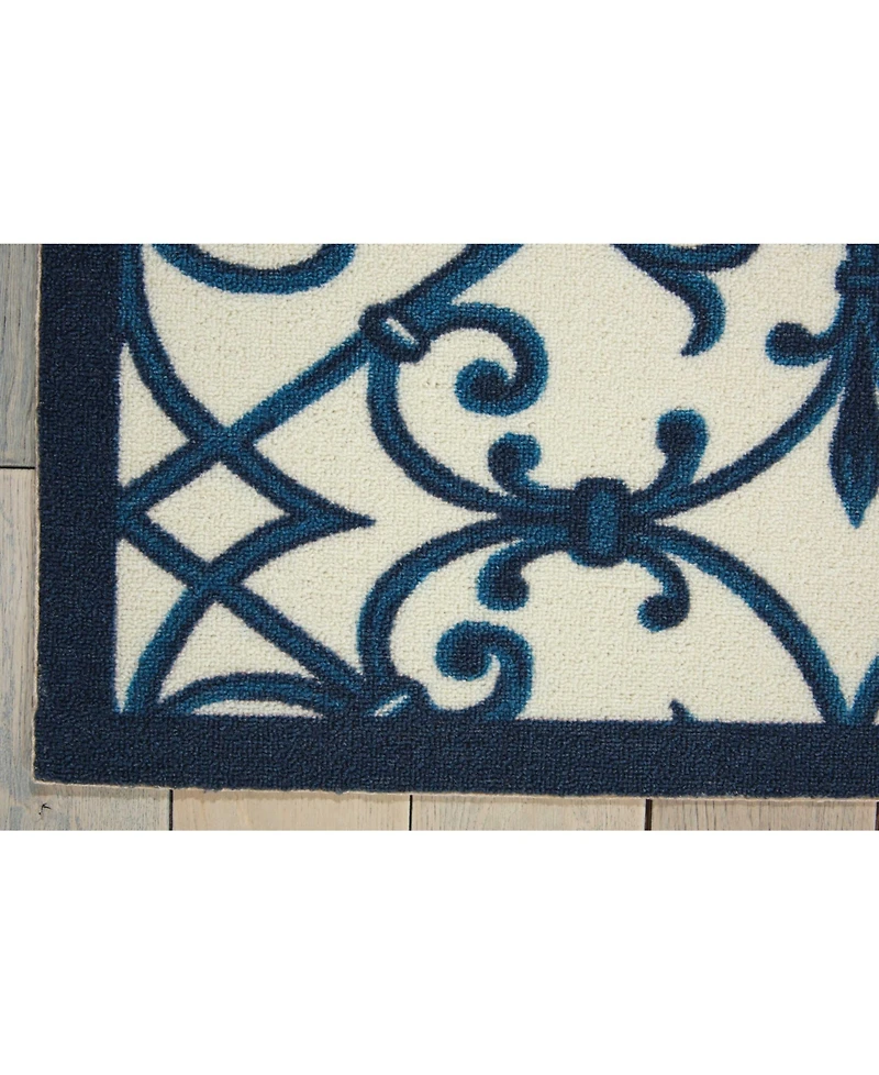 Long Street Looms Backyard BAC093 Blue 4'4" x 6'3" Outdoor Area Rug