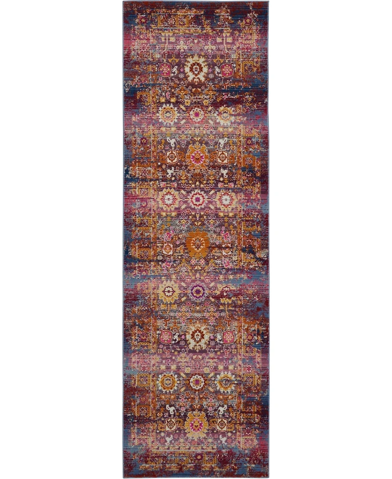 Long Street Looms Era Tabriz ERA03 Red, Multi 2'4" x 8' Runner Rug