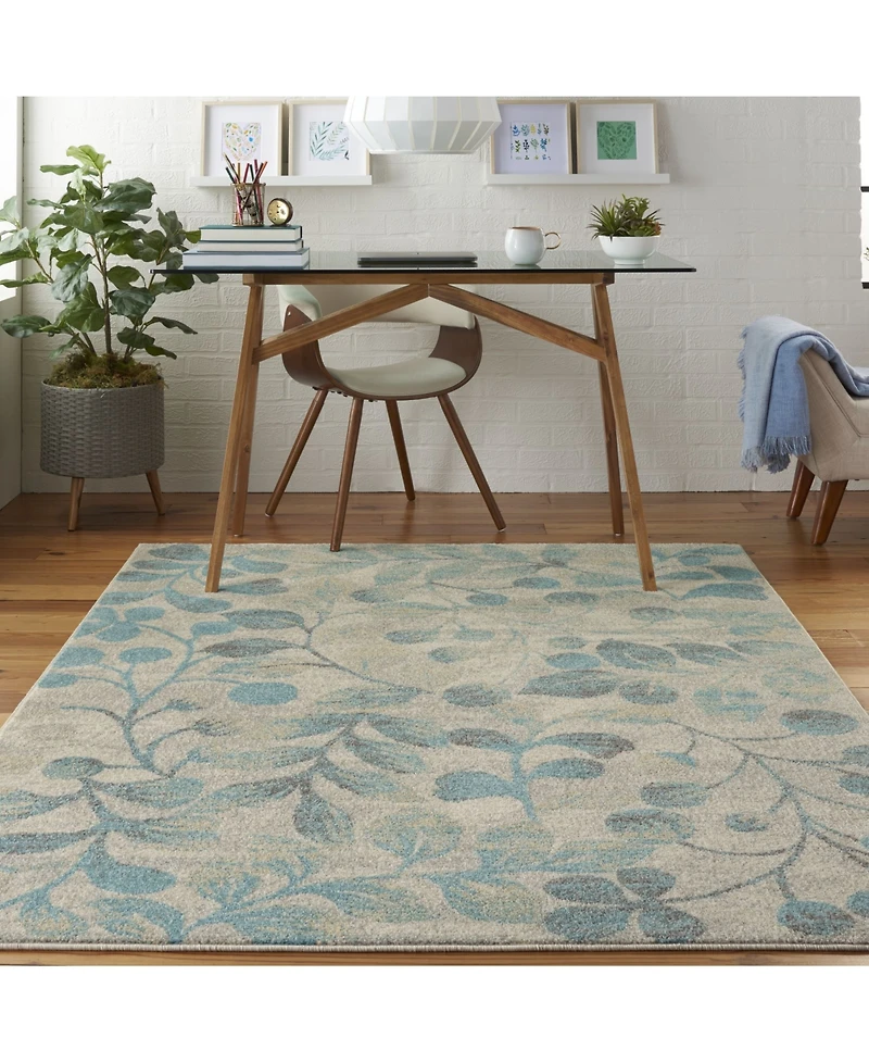 Long Street Looms Peace PEA03 Ivory 5'3" x 7'3" Area Rug