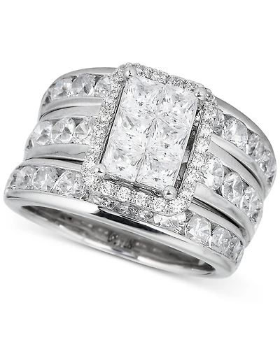 Diamond Princess 3-Pc. Bridal Set (4 ct. t.w.) in 14k White Gold