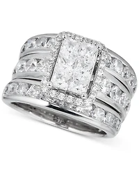 Diamond Princess 3-Pc. Bridal Set (4 ct. t.w.) in 14k White Gold