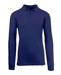 Galaxy By Harvic Men's Long Sleeve Pique Polo Shirt