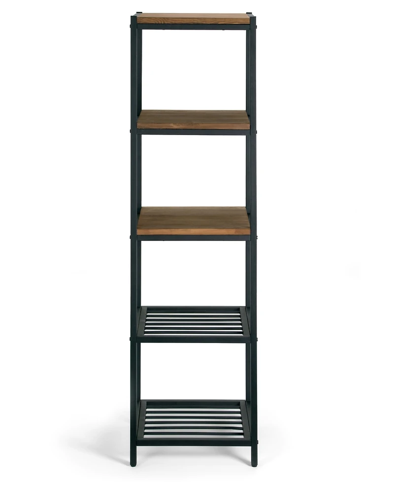 Glamour Home Ailis 57" Pine Wood Metal Frame Etagere Bookcase Shelf Media Center
