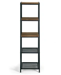 Glamour Home Ailis 57" Pine Wood Metal Frame Etagere Bookcase Shelf Media Center