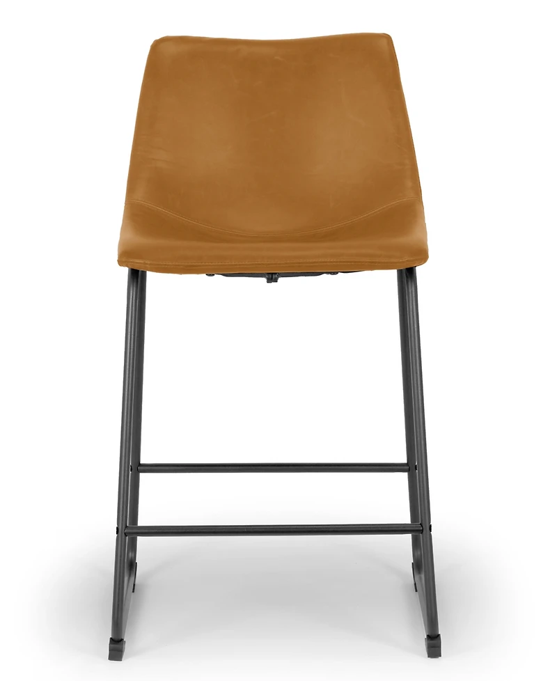 Glamour Home Set of 2 Adan Iron Frame Vintage-like Counter Stool