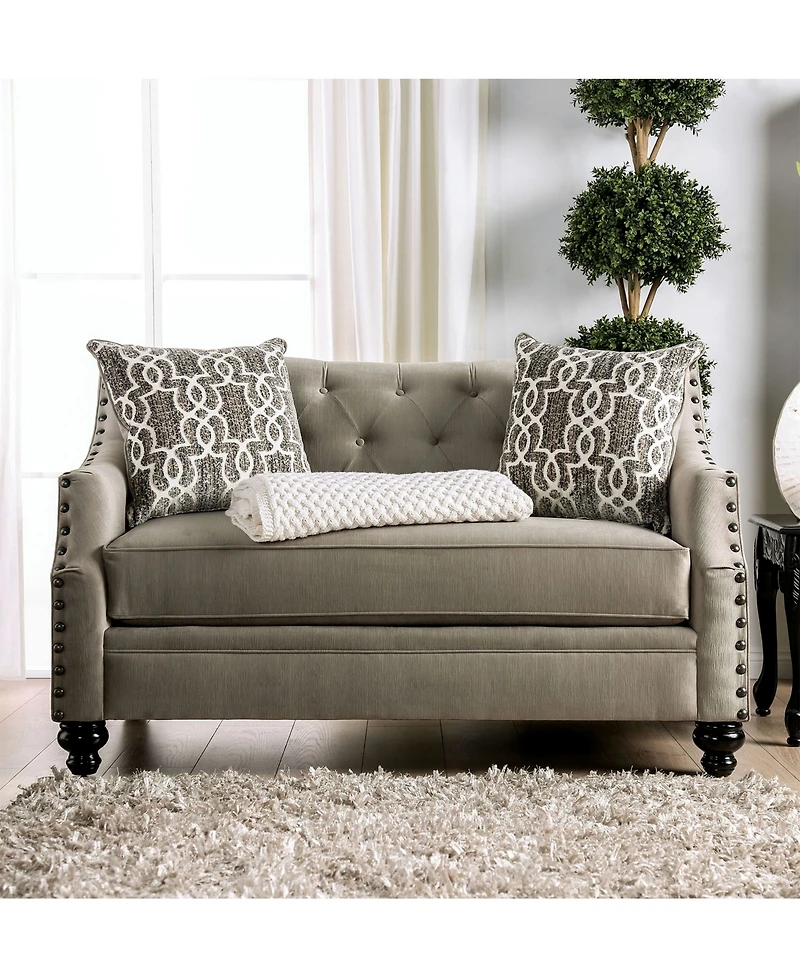 Furniture of America Port Smith Upholstered Love Seat