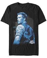 Fifth Sun Jurassic World Fallen Kingdom Men's Blue Owen Portrait Short Sleeve T-Shirt
