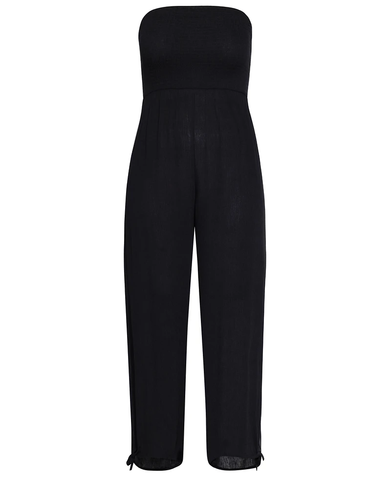 City Chic Plus Smocked Jumpsuit
