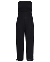 City Chic Plus Smocked Jumpsuit