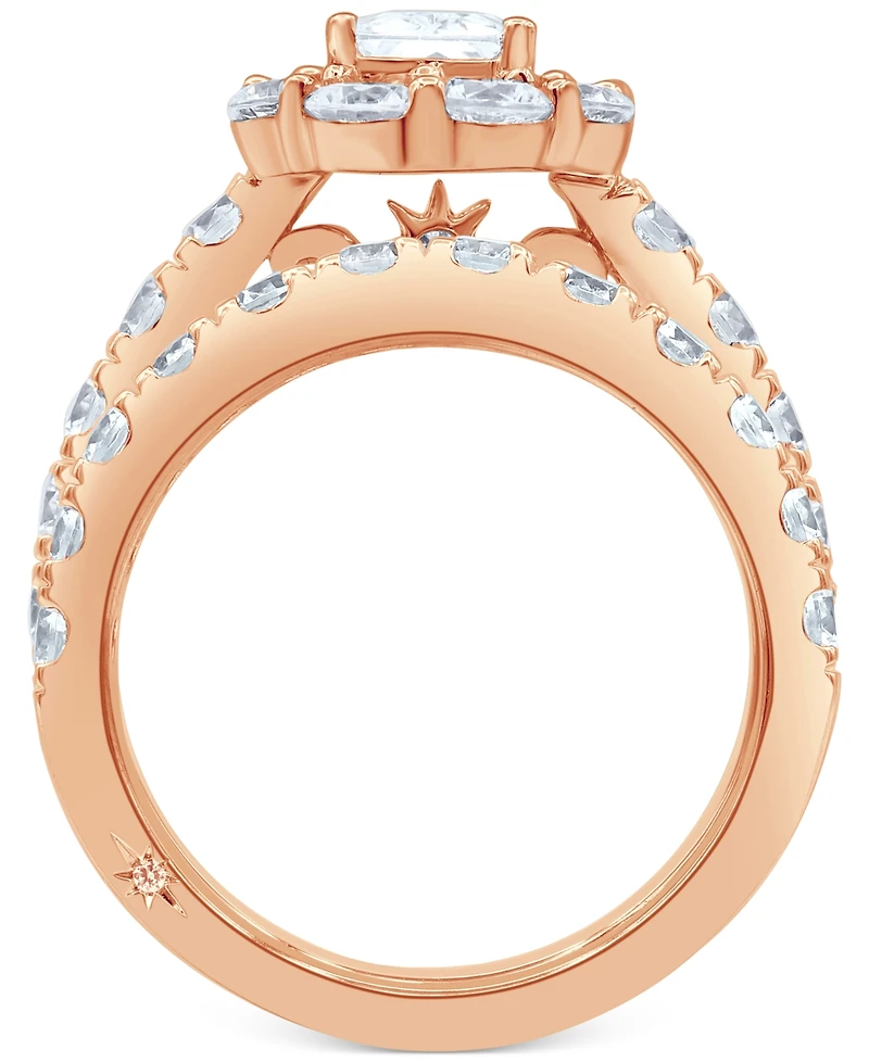 Certified Diamond Emerald Halo Bridal Set (4 ct. t.w.) 18k White, Yellow or Rose Gold