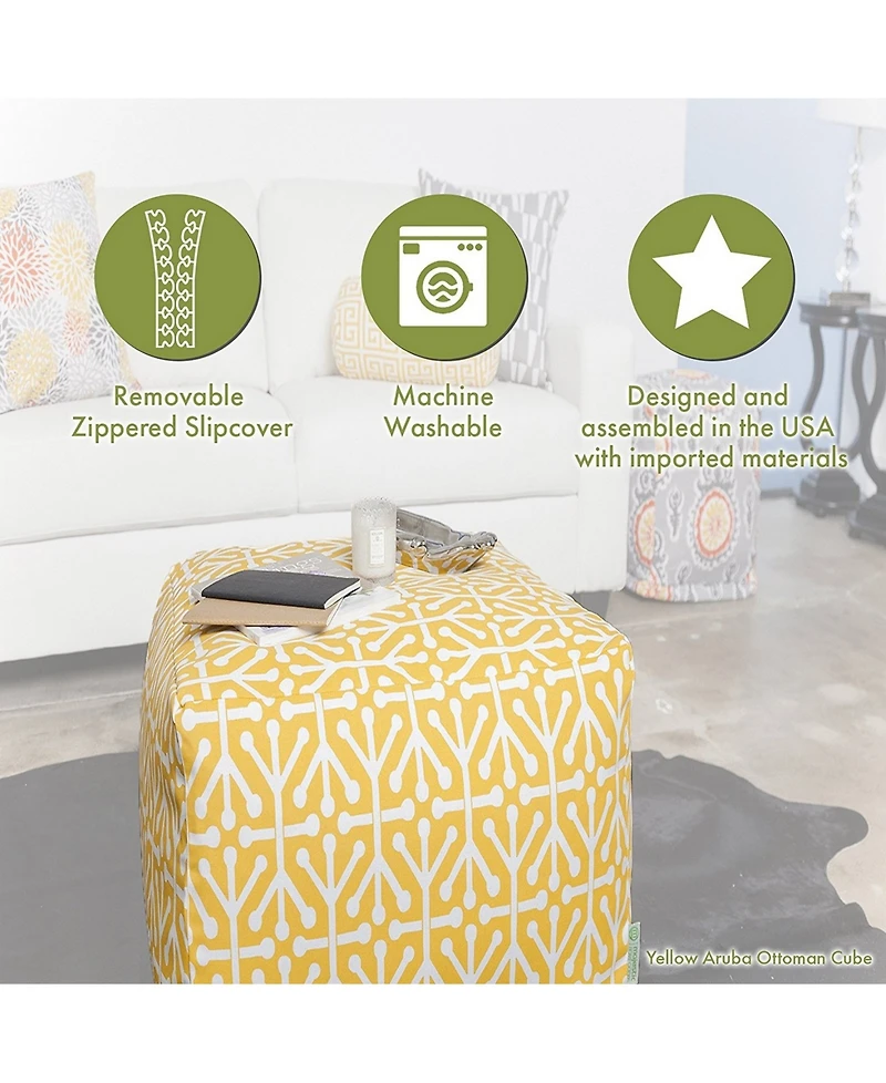 Majestic Home Goods Towers Ottoman Pouf Cube 17" x