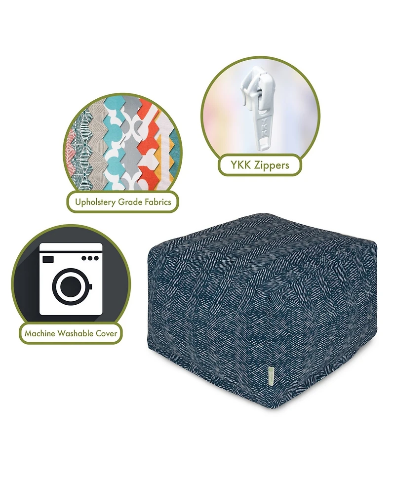Majestic Home Goods Southwest Ottoman Square Pouf 27" x 17"