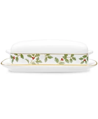 Noritake Holly & Berry Gold Covered Butter