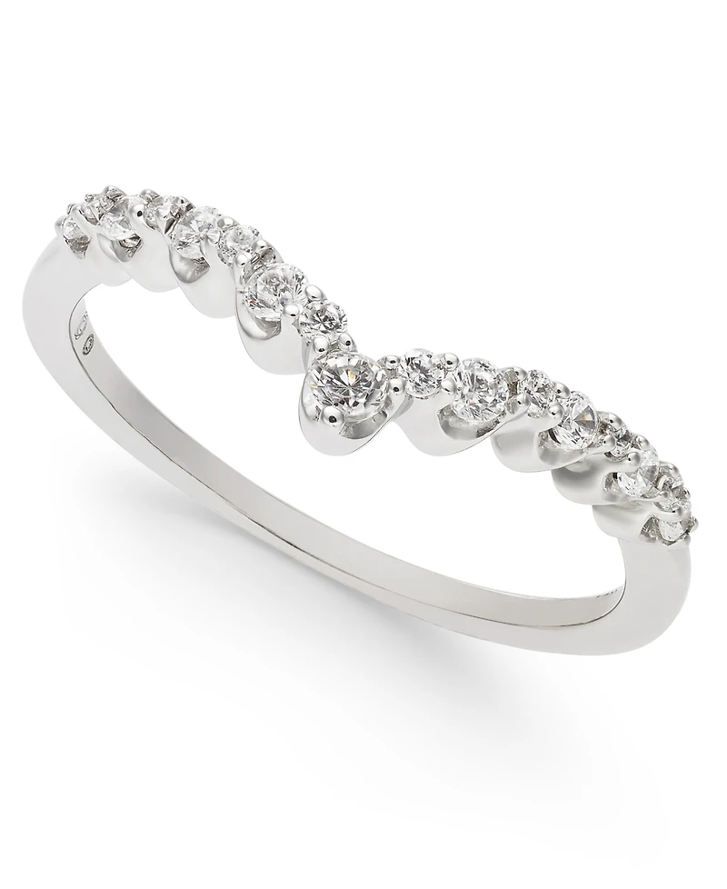 Diamond Contour Band (1/4 ct. t.w.) in 14k White Gold