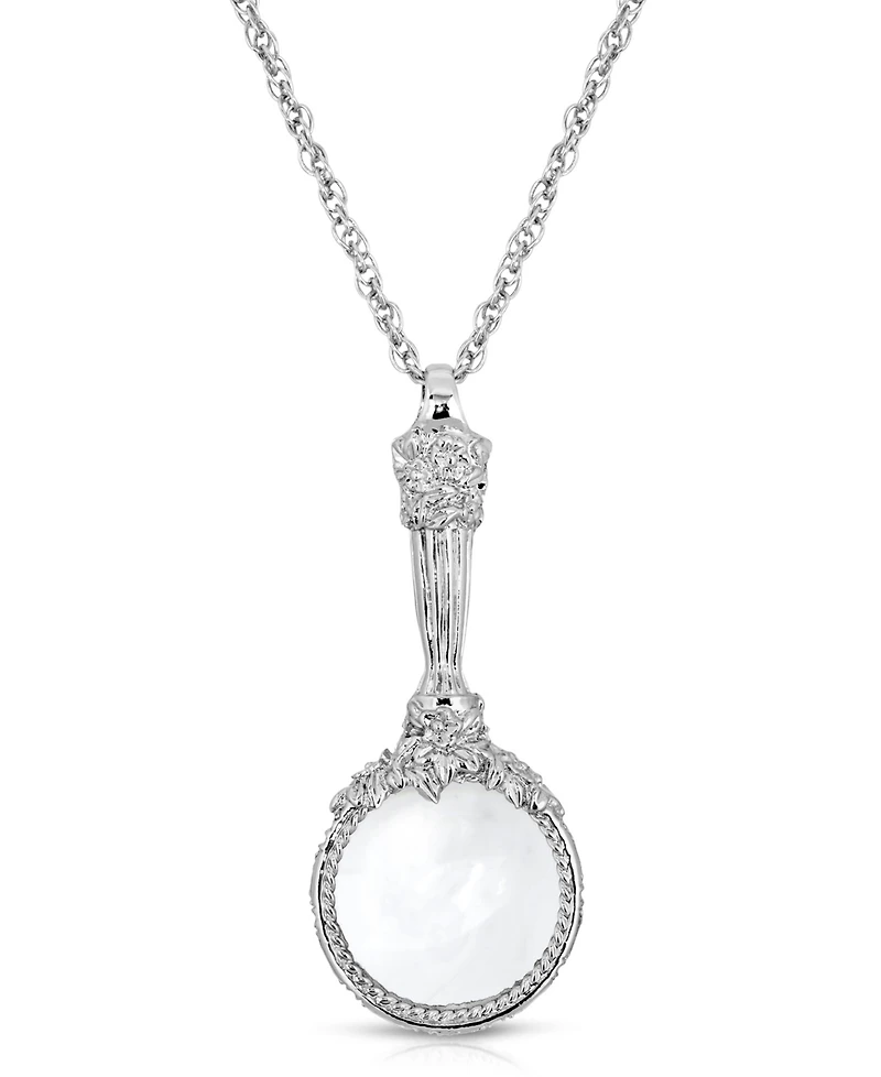 2028 Silver-tone Magnifying Glass Pendant 30" Necklace