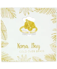 Kona Bay Crystal Accent Flower Ring Gold-Plate
