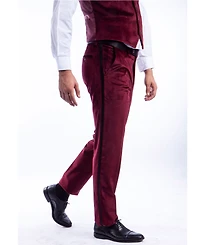 Bryan Michaels Men's Skinny Modern Fit Velvet Tuxedo Dress Pants