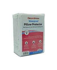 Guardmax Waterproof Zippered Pillow Protector - Standard Size - 6 Pack