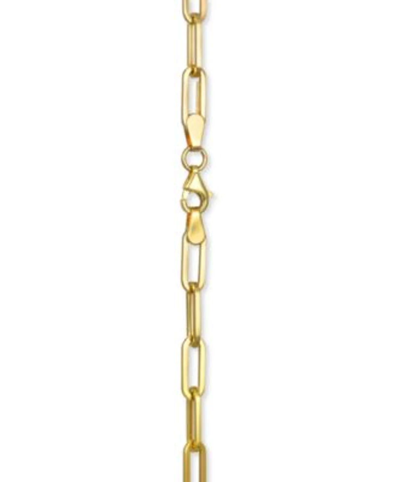 Italian Gold Medium Paperclip Link Chain Necklaces In 14k Gold