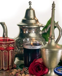 Red Flower Moroccan Rose Petal Topped Candle, 6 oz