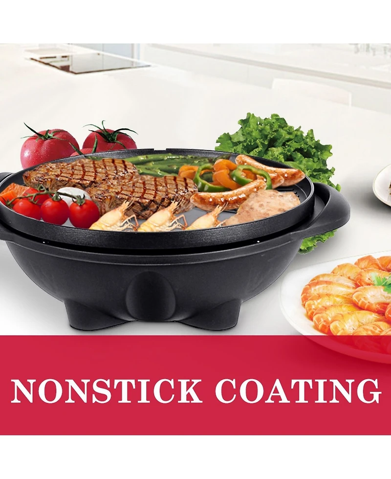 Costway Electric Bbq Grill 1350W Non-stick 4 Temperature Setting Outdoor