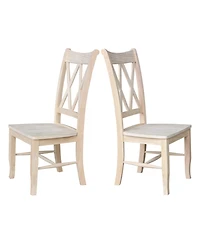 International Concepts Double X-Back Chairs, Set of 2