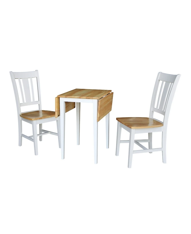 International Concepts Small Dual Drop Leaf Table with 2 San Remo Chairs