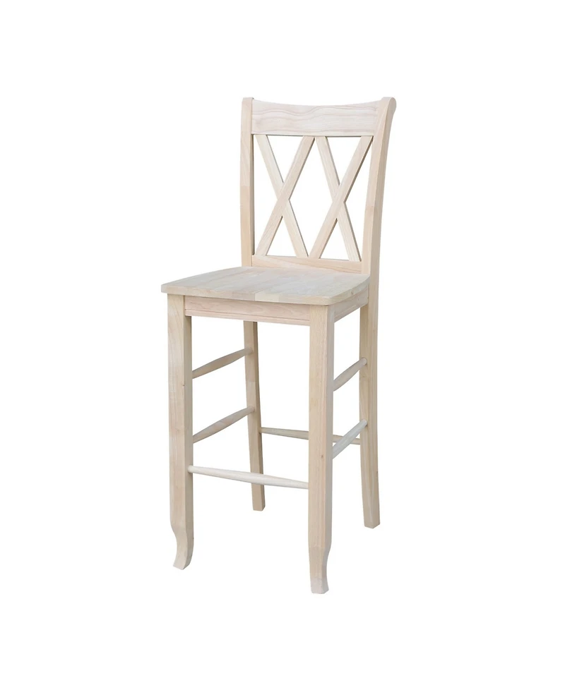 International Concepts Double X-Back Bar Height Stool