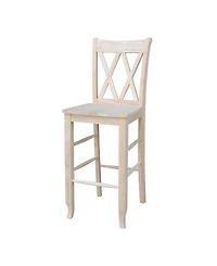 International Concepts Double X-Back Bar Height Stool
