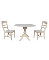International Concepts 42" Round Top Pedestal Table with 2 Chairs