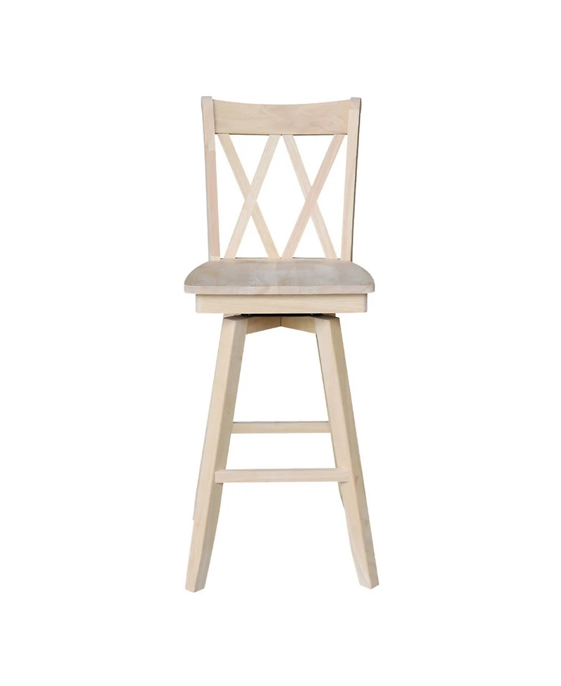 International Concepts Double X Back Bar Height Stool with Swivel and Auto Return