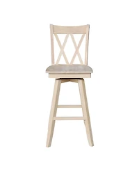 International Concepts Double X Back Bar Height Stool with Swivel and Auto Return