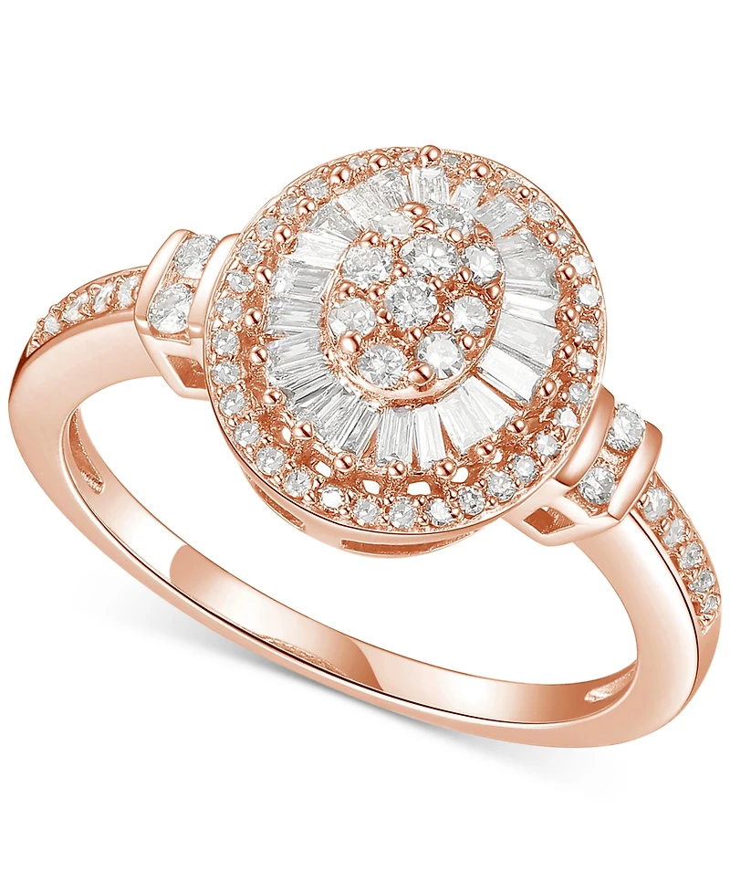 Diamond Oval Starburst Cluster Ring (1/2 ct. t.w.) 14k White, Yellow or Rose Gold