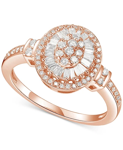 Diamond Oval Starburst Cluster Ring (1/2 ct. t.w.) 14k White, Yellow or Rose Gold