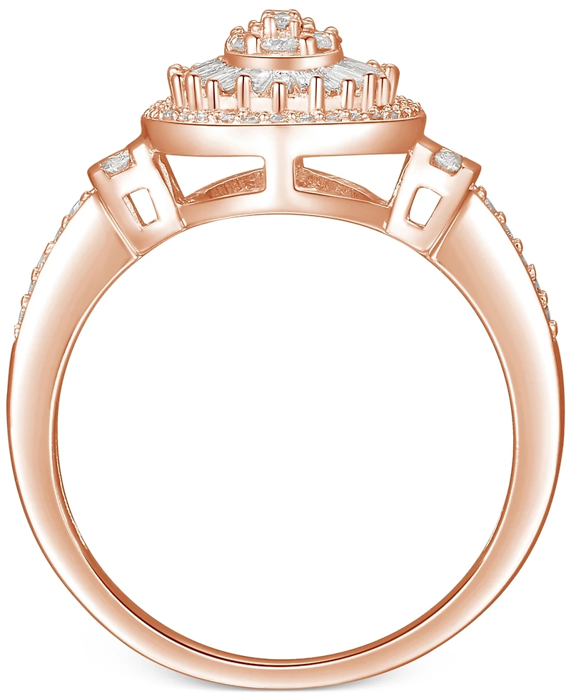Diamond Oval Starburst Cluster Ring (1/2 ct. t.w.) 14k White, Yellow or Rose Gold