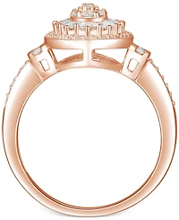 Diamond Oval Starburst Cluster Ring (1/2 ct. t.w.) 14k White, Yellow or Rose Gold