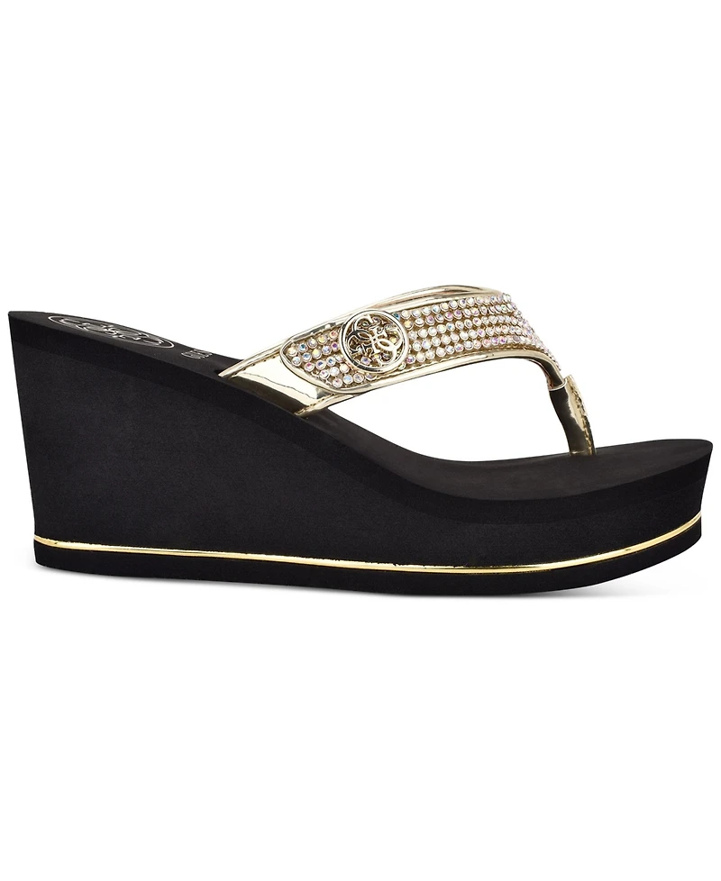 Guess Women's Sarraly Eva Logo Wedge Sandals