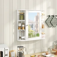 Gymax Bathroom White finish Multipurpose Mount Wall Surface Storage Cabinet Mirror
